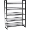 Songmics Erweiterbares Schuhregal Aus Metallgewebe Mit 5 Ebenen Für 15-20 Paar Schuhe, Schuhständer Für Flur, 74 X 104 X 30.7cm (B X H X T), Schwarz LMR005B