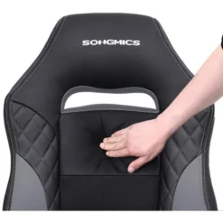 Songmics Gaming-Stuhl OBG38BG, Grau, Schwarz, Kunstleder, Belastbar Bis 150 Kg -Songmics Verkaufsgeschäft 987c709740750a7368bad1838d7a93f96e27d21e gaming stuhl songmics obg38bg