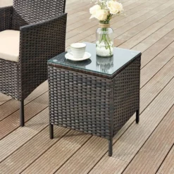 SONGMICS Balkonmöbel, Aus PE-Polyrattan, Lounge-Set, Tisch Und 2 Stühle, GGF003K01 -Songmics Verkaufsgeschäft 98ab0203f058d2354270bfab0f26c3fc