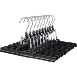 Songmics Kleiderbügel CRI07B-10, Aus Kunststoff, Hosenspanner, Schwarz, 10 Stück