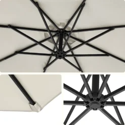 SONGMICS Sonnenschirm, Ø 300 Cm, Mit Ständer, Sonnenschutz UV-Schutz Bis UPF 50+, Mit Kurbel Zum Öffnen Und Schließen, Beige GPU116M01 -Songmics Verkaufsgeschäft 9b484d584a5fdc57c75afef9224244df