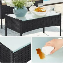 SONGMICS Balkonmöbel, Aus PE-Polyrattan, Lounge-Set, GGF004B05 -Songmics Verkaufsgeschäft 9c8c260cf589d3953ab07d6122a02a6a