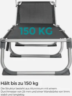 SONGMICS Sonnenliege, Klappbarer Liegestuhl, 193 X 55 X 31 Cm, Max. Belastbarkeit 150 Kg, Mit Sonnenschutz, Verstellbare Rückenlehne, Für Terrasse Pool Garten, Rauchgrau GCB19GYV1 -Songmics Verkaufsgeschäft 9cd2e372a8cdca5ee29f78e51428e855
