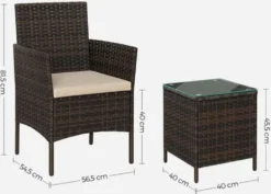 SONGMICS Balkonmöbel, Aus PE-Polyrattan, Lounge-Set, Tisch Und 2 Stühle, GGF003K01 -Songmics Verkaufsgeschäft 9d0af104b6b976e8f6532d523ff9fd29