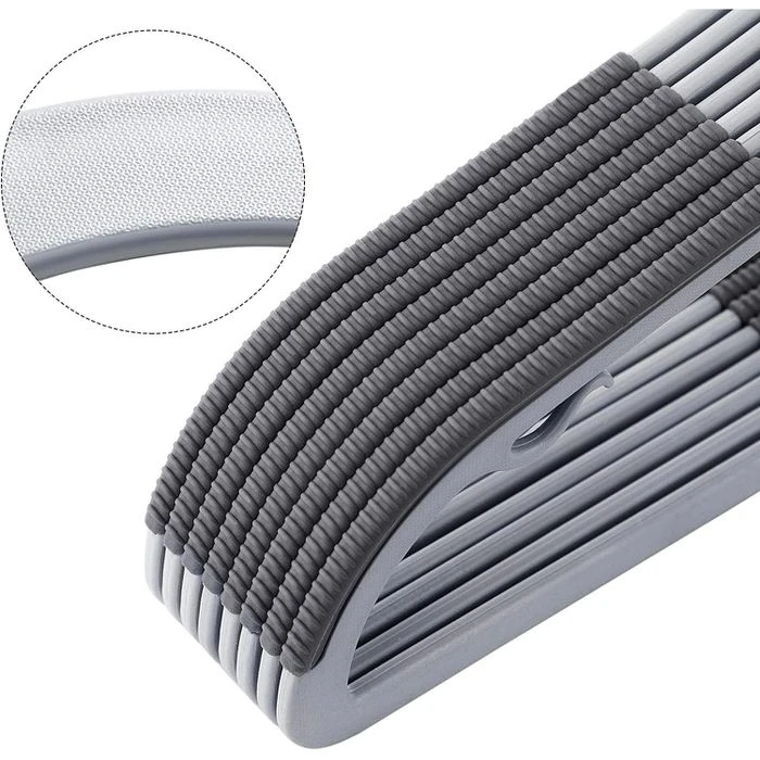 Songmics Kleiderbügel CRP20G30, Aus Kunststoff, Mit Anti-Rutsch-Riffelung, Grau, 30 Stück 5 Songmics Kleiderbügel CRP20G30, Aus Kunststoff, Mit Anti-Rutsch-Riffelung, Grau, 30 Stück - Image 5