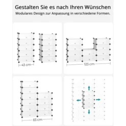 Songmics Schuhregal Für 20 Paar, Aus Kunststoff, 43 X 173 X 31cm, 10 Fächer Mit Türen, Transparent -Songmics Verkaufsgeschäft 9f40719df944a1e2b228e7dd6d0813e7d04c2a6e schuhregal songmics fuer 20 paar aus kunststoff