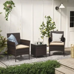 SONGMICS Balkonmöbel, Aus PE-Polyrattan, Lounge-Set, Tisch Und 2 Stühle, GGF003K01 -Songmics Verkaufsgeschäft a00f0764bceaed47346d4ebaacef6edd