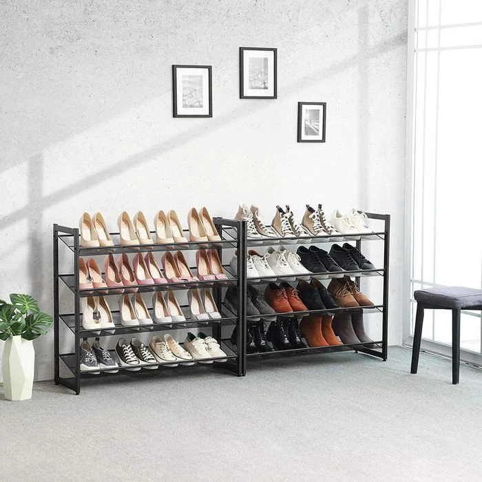 Songmics Schuhregal Für 32 Paar, Aus Metall, Stapelbar, 92,5 X 163,5 X 30,7cm, 8 Etagen Schwarz 8 Songmics Schuhregal Für 32 Paar, Aus Metall, Stapelbar, 92,5 X 163,5 X 30,7cm, 8 Etagen Schwarz - Image 8