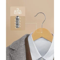 Songmics Kleiderbügel CRW001-10, Aus Ahornholz, Natur, 10 Stück -Songmics Verkaufsgeschäft a6370bbf0ecbd2cd87e4ce911c67d31a44b5f71b kleiderbuegel songmics crw001 10 aus ahornholz