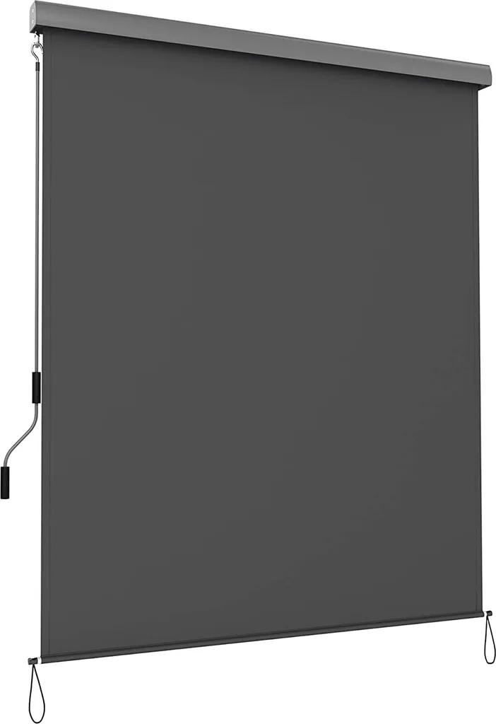 SONGMICS Alu-Senkrechtmarkise Für Balkon, Markise, Terrasse, 1,6 X 2,5 M (B X L), Aus Polyester (280 G/m²), Mit Grauer Markisenkassette, Vertikalmarkise Für Außen, Für Windschutz, Sonnenschutz Und Sichtschutz, Grau GSA165GY 8 SONGMICS Alu-Senkrechtmarkise Für Balkon, Markise, Terrasse, 1,6 X 2,5 M (B X L), Aus Polyester (280 G/m²), Mit Grauer Markisenkassette, Vertikalmarkise Für Außen, Für Windschutz, Sonnenschutz Und Sichtschutz, Grau GSA165GY - Image 8