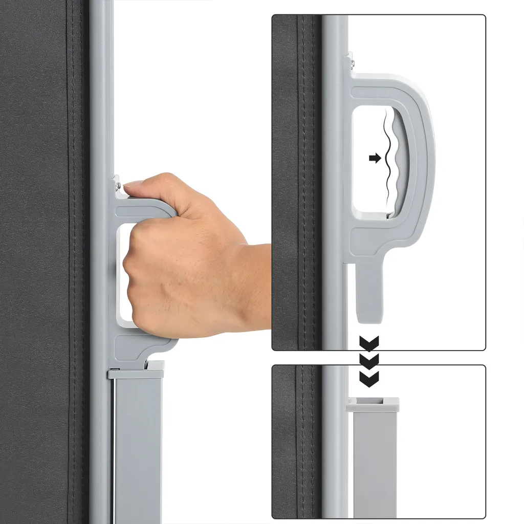 SONGMICS Seitenmarkise, Sichtschutz, 160 X 400 Cm, Ausziehbar,Markise, Aus 220 G/m² Polyester,Blickdicht, Seitenrollo, Für Balkon, Terrasse, Garten, Anthrazit GSA564G01 4 SONGMICS Seitenmarkise, Sichtschutz, 160 X 400 Cm, Ausziehbar,Markise, Aus 220 G/m² Polyester,Blickdicht, Seitenrollo, Für Balkon, Terrasse, Garten, Anthrazit GSA564G01 - Image 4