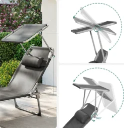 SONGMICS Sonnenliege, 193 X 53 X 29 Cm, Liegestuhl, Gartenliege, Mit Kopfstütze, Verstellbar, Leicht, Klappbar, Bis 150 Kg Belastbar, Dunkelgrau BCG19UV1 9 SONGMICS Sonnenliege, 193 X 53 X 29 Cm, Liegestuhl, Gartenliege, Mit Kopfstütze, Verstellbar, Leicht, Klappbar, Bis 150 Kg Belastbar, Dunkelgrau BCG19UV1 -Songmics Verkaufsgeschäft adf19784721e7f865cc8e43ed07a559f