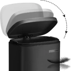 SONGMICS Mülleimer, 30 L Abfalleimer Mit Pedal, Treteimer Mit Inneneimer Aus Kunststoff, Für Die Küche, Klappdeckel, Softclose, Geruchsdicht Und Hygienisch, Schwarz LTB03BK -Songmics Verkaufsgeschäft b303ebe00c0c24f722108b10d6d7d3ef