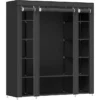 Songmics Stoffschrank XXL, LSF03H, Schwarz, 150 X 175 X 45cm, Mit Kleiderstange