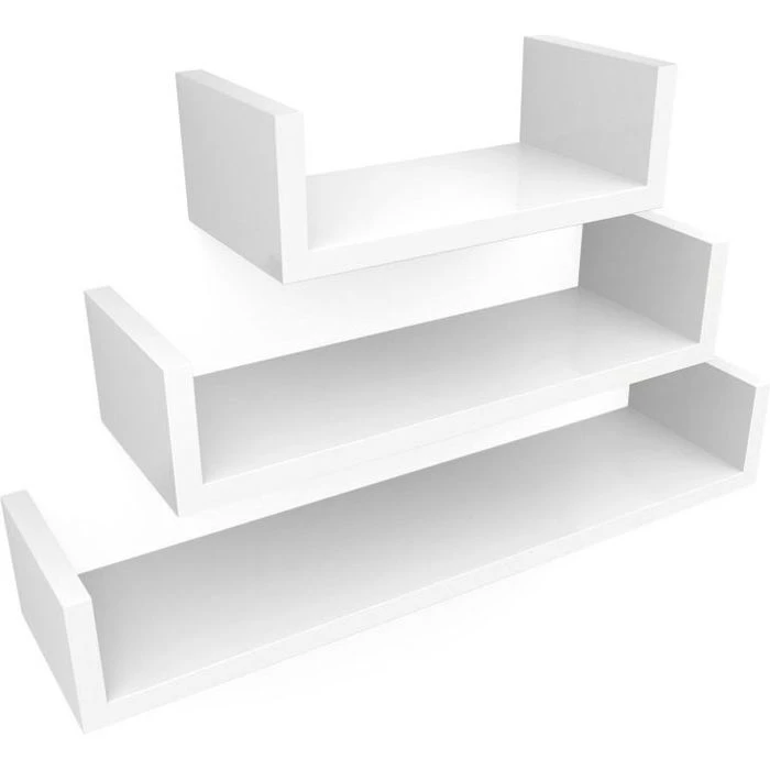 Songmics Wandregal LWS66W, Weiß, 3-teilig, 60cm / 45cm / 30cm, Aus Holz 1 Songmics Wandregal LWS66W, Weiß, 3-teilig, 60cm / 45cm / 30cm, Aus Holz