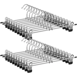 Songmics Kleiderbügel CRI003-20, Aus Metall, Rockbügel Mit Klammern, 31cm Breit, 20 Stück