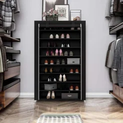 Songmics Schuhschrank RXJ00H, Schwarz, Aus Stoff, Für 45 Paar, 100 X 162 X 28cm -Songmics Verkaufsgeschäft ba3f5aed17e6251def20752c701709adc42aa01c schuhschrank songmics rxj00h schwarz