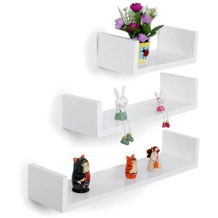 Songmics Wandregal LWS66W, Weiß, 3-teilig, 60cm / 45cm / 30cm, Aus Holz 3 Songmics Wandregal LWS66W, Weiß, 3-teilig, 60cm / 45cm / 30cm, Aus Holz - Image 3