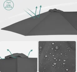 SONGMICS Doppelsonnenschirm 460 X 270 Cm, UV-Schutz Bis UPF 50+, Terrassenschirm, Mit Kurbel, Ohne Ständer, Grau GPU36GY 10 SONGMICS Doppelsonnenschirm 460 X 270 Cm, UV-Schutz Bis UPF 50+, Terrassenschirm, Mit Kurbel, Ohne Ständer, Grau GPU36GY -Songmics Verkaufsgeschäft bcae8a5918fbe9179d8bbe1ded000791
