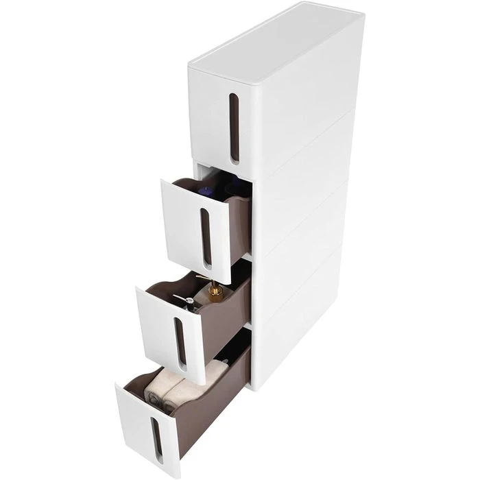 Songmics Küchenwagen KFR08WT, Mit Rollen, Nischenregal, Weiß, 45 X 84 X 17cm, Aus Kunststoff 7 Songmics Küchenwagen KFR08WT, Mit Rollen, Nischenregal, Weiß, 45 X 84 X 17cm, Aus Kunststoff - Image 7