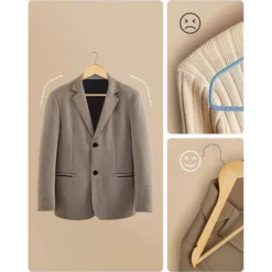 Songmics Kleiderbügel CRW001-10, Aus Ahornholz, Natur, 10 Stück -Songmics Verkaufsgeschäft bfd943a2307cb2ec5450b978ac91bafc24ac138a kleiderbuegel songmics crw001 10 aus ahornholz