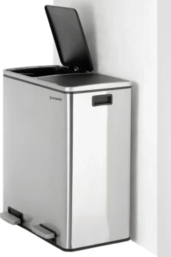 SONGMICS Mülleimer 60L Mit Müllbeutel Treteimer 2 X 30L Edelstahl Abfalleimer Mit Inneneimer Fingerabdruckfrei Mit Handgriffen Trennsysteme LTB60NL -Songmics Verkaufsgeschäft c0024159ae3ad5ae1a237cabf35e326e