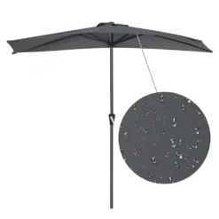 SONGMICS Sonnenschirm Ø 270cm Halbrund Sonnenschutz Bis UPF 50+ Balkonschirm Mit Kurbel Terrassenschirm Ohne Ständer Grau GPU31GY 10 SONGMICS Sonnenschirm Ø 270cm Halbrund Sonnenschutz Bis UPF 50+ Balkonschirm Mit Kurbel Terrassenschirm Ohne Ständer Grau GPU31GY -Songmics Verkaufsgeschäft c10121ccd3faa1cbe74cb408884699ce