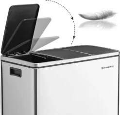 SONGMICS Mülleimer 54L Treteimer 3 X18L Edelstahl Abfalleimer Mit Fußpedal Handgriffen Und 3 Inneneimern Aus Kunststoff LTB54NL 13 SONGMICS Mülleimer 54L Treteimer 3 X18L Edelstahl Abfalleimer Mit Fußpedal Handgriffen Und 3 Inneneimern Aus Kunststoff LTB54NL -Songmics Verkaufsgeschäft c10dc72c5c77e2d61696c7ba9290b2bd