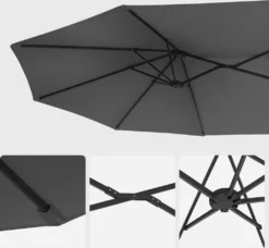 SONGMICS Doppelsonnenschirm 460 X 270 Cm, UV-Schutz Bis UPF 50+, Terrassenschirm, Mit Kurbel, Ohne Ständer, Grau GPU36GY 11 SONGMICS Doppelsonnenschirm 460 X 270 Cm, UV-Schutz Bis UPF 50+, Terrassenschirm, Mit Kurbel, Ohne Ständer, Grau GPU36GY -Songmics Verkaufsgeschäft c2468dcaf1a14e10ba8dd2731fdc2dcc