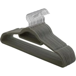 Songmics Kleiderbügel CRF20V, Mit Samt, Aus Kunststoff, Grau, 20 Stück