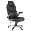 Songmics Bürostuhl OBG65BK, Schwarz, Kunstleder, Mit Kopfstütze, Belastbar Bis 150 Kg