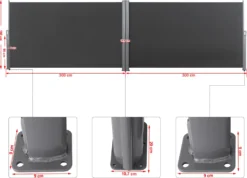 SONGMICS Doppelseitenmarkise, 1,8 X 6 M (H X L), Ausziehbare Seitenmarkise, Sichtschutz, Sonnenschutz, Seitenrollo, Für Balkon, Terrasse Und Garten, Rauchgrau GSA360G -Songmics Verkaufsgeschäft cb81d1846f37247e3565f4e3cc80f593