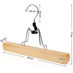 Songmics Kleiderbügel CRW007-12, Aus Holz, Hosenspanner, Natur, 12 Stück -Songmics Verkaufsgeschäft cda7c9c828f9a6973f27f8d3835949e75a677b62 kleiderbuegel songmics crw007 12 aus holz