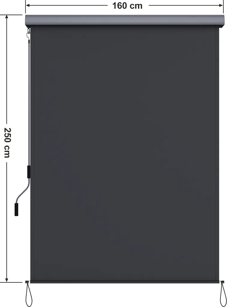 SONGMICS Alu-Senkrechtmarkise Für Balkon, Markise, Terrasse, 1,6 X 2,5 M (B X L), Aus Polyester (280 G/m²), Mit Grauer Markisenkassette, Vertikalmarkise Für Außen, Für Windschutz, Sonnenschutz Und Sichtschutz, Grau GSA165GY 4 SONGMICS Alu-Senkrechtmarkise Für Balkon, Markise, Terrasse, 1,6 X 2,5 M (B X L), Aus Polyester (280 G/m²), Mit Grauer Markisenkassette, Vertikalmarkise Für Außen, Für Windschutz, Sonnenschutz Und Sichtschutz, Grau GSA165GY - Image 4