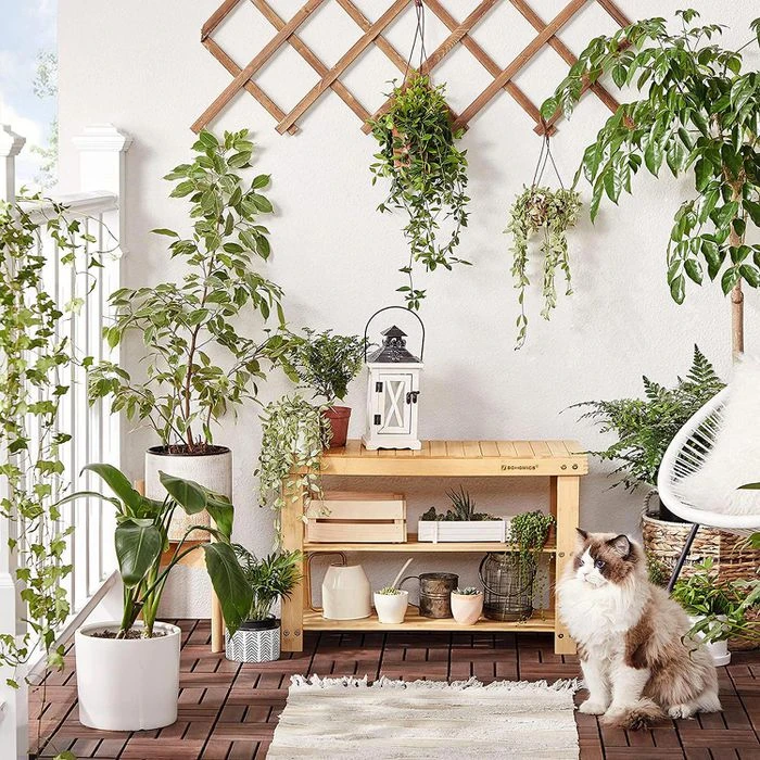 Songmics Schuhregal Für 8 Paar, Aus Bambus, Mit Sitzbank, 70 X 45 X 28,5cm, Braun 8 Songmics Schuhregal Für 8 Paar, Aus Bambus, Mit Sitzbank, 70 X 45 X 28,5cm, Braun - Image 8