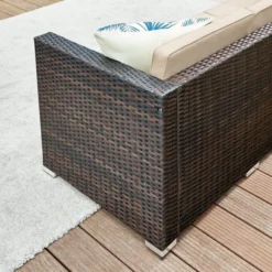 SONGMICS Lounge-Set, Balkonmöbel, Aus PE-Polyrattan, Mit Kissen Und Glastisch, Braun GGF005K03 -Songmics Verkaufsgeschäft d9a211134e408dc4af0c0721609dde1c