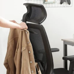 Songmics Bürostuhl OBN057B02, Schwarz, Stoff / Netz, Mit Kopfstütze, Bis 130 Kg -Songmics Verkaufsgeschäft d9a5f7b65172503631205ea3eb68ecf5916a4253 buerostuhl songmics obn057b02