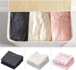 SONGMICS Wäschekorb, 150 L, Wäschesammler, Aus Bambus, Wäschetruhe Mit Griffen, 3 Fächern, Deckel Mit Clips, Faltbar, Für Waschküche, Schlafzimmer, Bad, Weiß LCB091W01 -Songmics Verkaufsgeschäft d9c17b81eb8634e8161a2d84c1f0d640