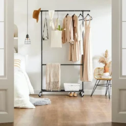 Songmics Garderobenständer HSR62BK, Bis 110 Kg, Mit Rollen, Metall, Schwarz -Songmics Verkaufsgeschäft ddc99864c3e4cb70faf31a3aee7956c4d2040bcd garderobenstaender songmics hsr62bk bis 110 kg