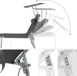 SONGMICS Sonnenliege, Liegestuhl Mit 3 Cm Dicker Auflage, Kopfstütze, Sonnendach, Rückenlehne Verstellbar, Klappbar, 53 X 193 X 29,5 Cm, Bis 150 Kg Belastbar, Garten, Balkon, Schwarz BCG193B01 -Songmics Verkaufsgeschäft df1395964e1e79f10765247b3b882ed2