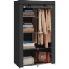 Songmics Stoffschrank XL, RYG84H, Schwarz, 88 X 170 X 45cm, Variabel, Mit Kleiderstange