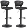 Songmics Barhocker LJB04BK, 2 Stück, Stoff/Kunststoff, Schwarz, Höhenverstellbar, Lehne