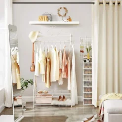 Songmics Garderobenständer HSR07W, Mit Schuhablage, Metall, Weiß 10 Songmics Garderobenständer HSR07W, Mit Schuhablage, Metall, Weiß -Songmics Verkaufsgeschäft e01591a894ffd72c2edee03481d412227b895f64 garderobenstaender songmics hsr07w