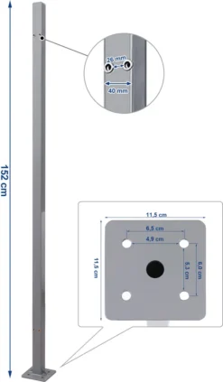SONGMICS Standpfosten Für Markisenkasten, Haltestange, Keine Wandmontage Der Markise Erforderlich, Nur Für SONGMICS Einzel-Seitenmarkise Mit Alu-Standpfosten Geeignet, Grau GSA002 -Songmics Verkaufsgeschäft e31aa1358591af374a20fdb17e7432df