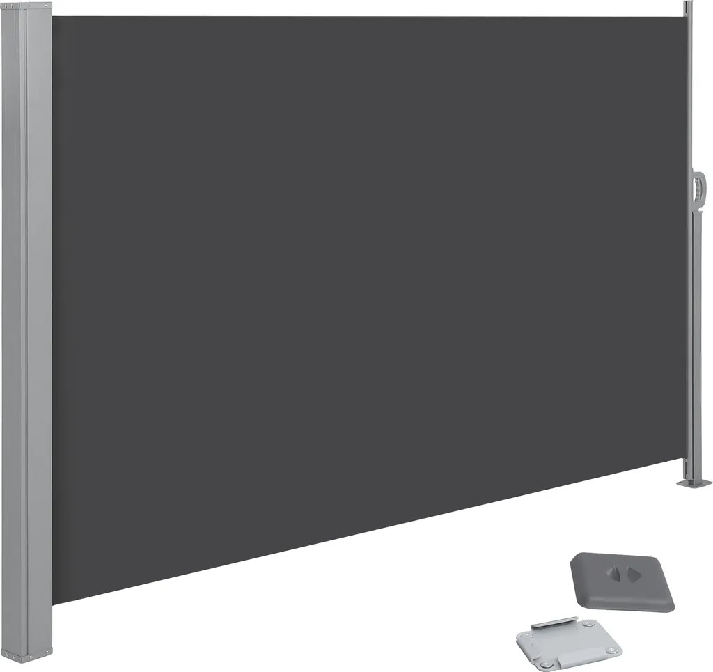 SONGMICS Seitenmarkise, Sichtschutz, 160 X 400 Cm, Ausziehbar,Markise, Aus 220 G/m² Polyester,Blickdicht, Seitenrollo, Für Balkon, Terrasse, Garten, Anthrazit GSA564G01 2 SONGMICS Seitenmarkise, Sichtschutz, 160 X 400 Cm, Ausziehbar,Markise, Aus 220 G/m² Polyester,Blickdicht, Seitenrollo, Für Balkon, Terrasse, Garten, Anthrazit GSA564G01 - Image 2