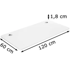 Songmics Tischplatte LDB001W01, Rechteckig, 120 X 60cm, Weiß
