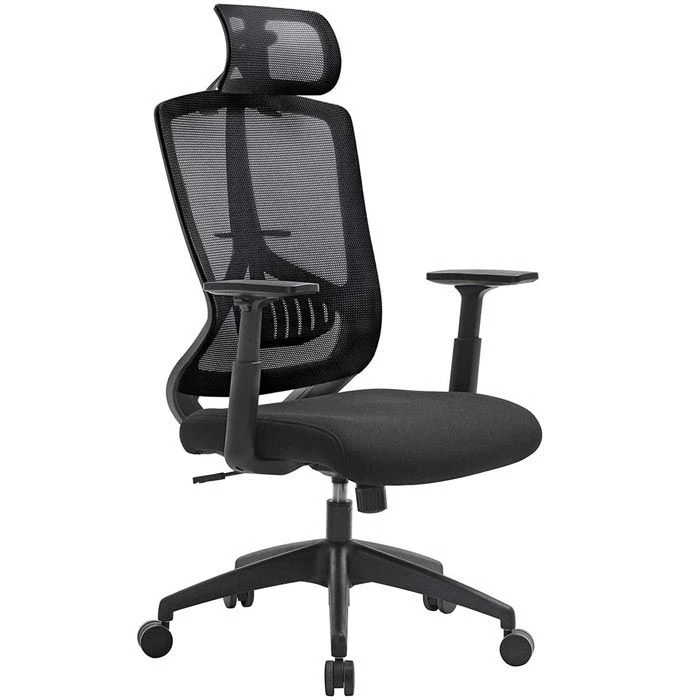 Songmics Bürostuhl OBN53BK, Schwarz, Stoff / Netz, Mit Kopfstütze, Bis 120 Kg 1 Songmics Bürostuhl OBN53BK, Schwarz, Stoff / Netz, Mit Kopfstütze, Bis 120 Kg