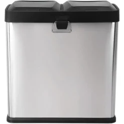 Songmics Mülleimer LTB30L, Silber, Aus Edelstahl, 2 X 15 Liter -Songmics Verkaufsgeschäft eda18d2b4944607150c500a2e1dc4e1ad8fa42b2 muelleimer songmics ltb30l silber
