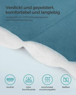 Songmics Hängematte Für 2 Personen, Gepolstert, Outdoor Hängematte Mit Trennbaren Bambusstangen, Camping-Hängematte Mit Kissen, 200 X 140 Cm, Max. 225 Kg Belastbar, Blau-beige -Songmics Verkaufsgeschäft f05b2839702d73eab99f642a799f3939