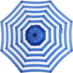 SONGMICS Sonnenschirm, Ø 290 Cm, Sonnenschutz, 8 Schirmrippen, UV-Schutz Bis UPF 50+, Knickbar, Mit Kurbel, Ohne Ständer, Outdoor, Garten, Balkon, Terrasse, Blau-weiß Gestreift GPU010Q01 -Songmics Verkaufsgeschäft f44decf51567615c7d9eca058e7def0e